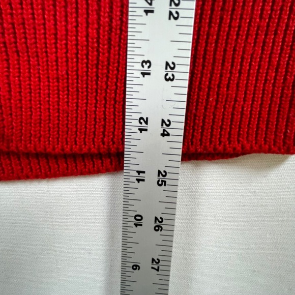 Adele Joyce Red Cardigan Sweater Women's XL Cable Knit Vintage 70s Wool Blend - Picture 5 of 7